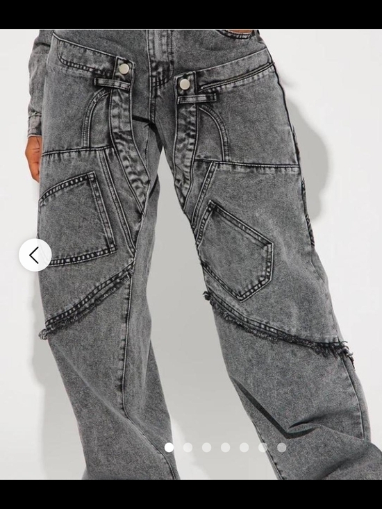 Fashion Nova Denim - NEW Gray Cargo Jeans With Patch Pockets